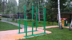 Мобильный спортивный комплекс с лестницей, двумя турниками и брусьями СВС-101, фото 3