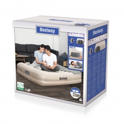67696 Надувная кровать Tritech Airbed 203х152х42см с подголовником, встроенный электронасос, фото 2