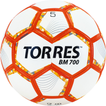 Мяч футб. &quot;TORRES BM 700&quot; арт.F320655, р.5, 32 панели. PU, гибрид. сшив, беж-оранж-сер