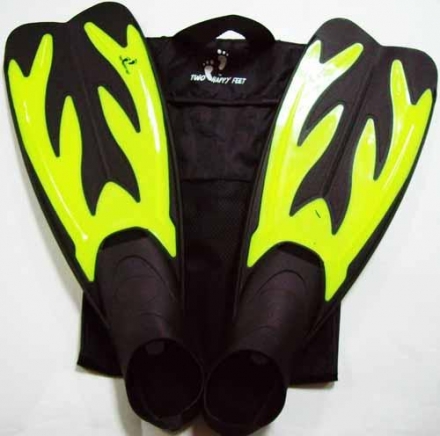 Ласты для плавания YF р.36-37 желтые (XS), фото 1