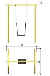 Качели одинарные Romana 108.54.00 для детской площадки, фото 4