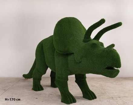 Топиари динозавр Трицератопс h=240 см - газон Есо, фото 3