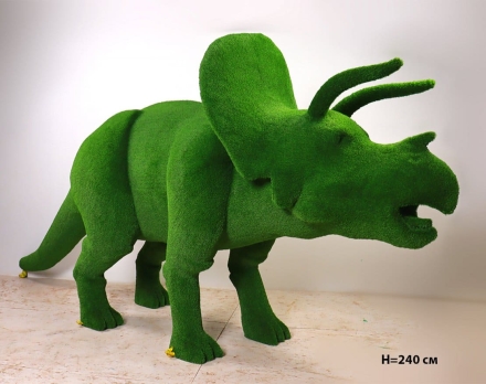 Топиари динозавр Трицератопс h=240 см - газон Есо, фото 1