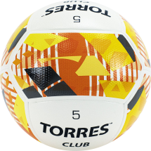 Мяч футб. &quot;TORRES Club&quot; арт.F320035, р.5, 10 панели. PU, гибрид. сшив, беж-оранж-сер
