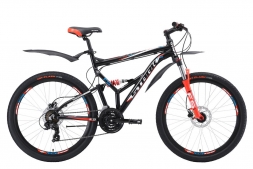 Велосипед Stark'18 Jumper 26.2 FS HD чёрный/красный/синий 20&quot;