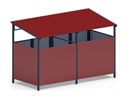 Навес контейнерной площадки для мусора (красный) (2 секции) МФ 55.02.02-04, фото 3