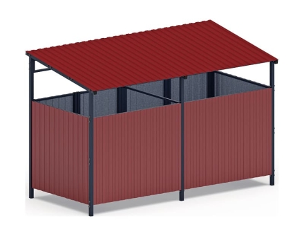 Навес контейнерной площадки для мусора (красный) (2 секции) МФ 55.02.02-04, фото 3