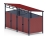 Навес контейнерной площадки для мусора (красный) (2 секции) МФ 55.02.02-04