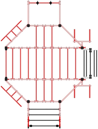 Многофункциональный спортивный комплекс (красный) МК 100.01-01, фото 5