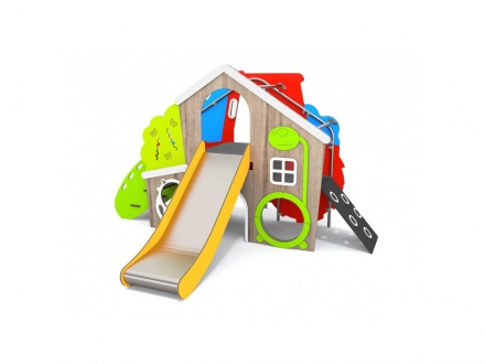 МФ 8.102.11 Домик с горкой двухсторонний лес и грузовик, фото 1