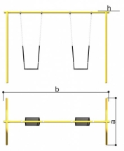 Качели двойные Romana 108.58.00 для детской площадки