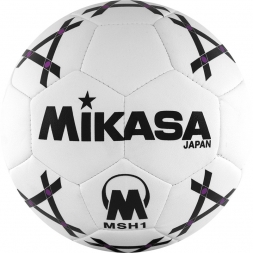Мяч гандб. &quot;MIKASA MSH 1&quot;, синт.кожа, р. 1, машинная сшивка, бело-черно-фиолет.