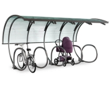 Парковка для колясок и велосипедов с навесом Шасси 2 Парковка для колясок и велосипедов с навесом Шасси 2