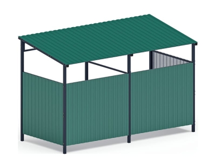 Навес контейнерной площадки для мусора (зеленый) (2 секции) МФ 55.02.03-01, фото 2