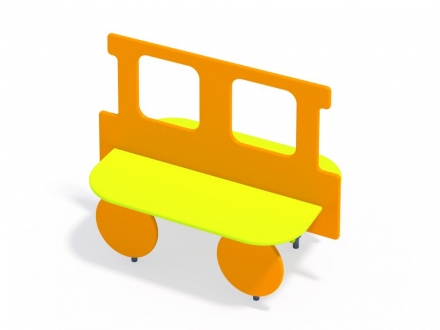 МФ 1.202 Лавочка со спинкой Вагончик, фото 3