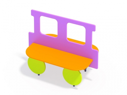 МФ 1.202 Лавочка со спинкой Вагончик, фото 4