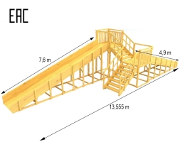 Зимняя горка TORUDA Север wood-7/1 (скат 4.9 м и 7.6), фото 4