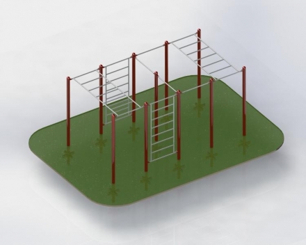 Спортивный комплекс турник + шведская стенка+ рукоход. ТВС-021.00 , фото 1