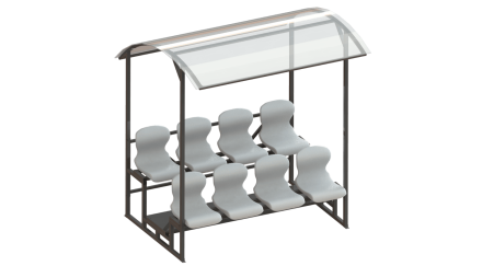 Трибуна 2-х рядная на 8 мест (с навесом из поликарбоната) СТ-246, фото 1