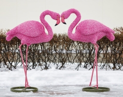 Топиари композиция фламинго, Бриджит, 2 шт - газон Eco, фото 1