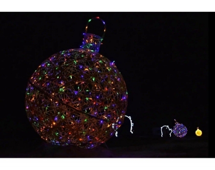 Светящаяся фигура Ёлочная игрушка на раме (диаметр 1 м), фото 3