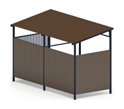 Навес контейнерной площадки для мусора (коричневый) (2 секции) МФ 55.02.03-02, фото 3