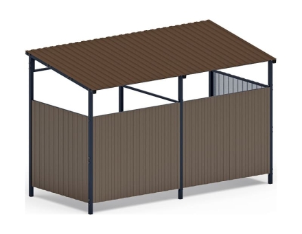 Навес контейнерной площадки для мусора (коричневый) (2 секции) МФ 55.02.03-02, фото 2