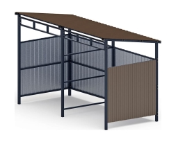 Навес контейнерной площадки для мусора (коричневый) (2 секции) МФ 55.02.03-02, фото 1