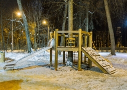 Площадка на дереве с горкой из нержавейки, фото 2