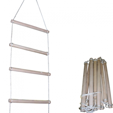 Лестница навесная 3,1м веревочная с 11 деревянными перекладинами, фото 1