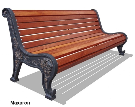 Скамейка чугунная Новый парк, Сосна 1,5 м, фото 2