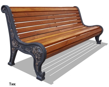 Скамейка чугунная Новый парк, Сосна 1,5 м, фото 4