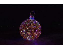 Светящаяся фигура Ёлочная игрушка на раме (диаметр 1,1 м), фото 1