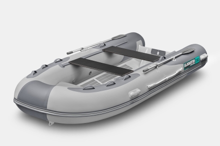 Gladiator RIB 380 AL Светло-темносерый моторная лодка ПВХ Жесткое дно (морской алюминий), киль, фото 1
