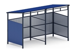 Навес контейнерной площадки для мусора (синий) (2 секции) МФ 55.02.03-03, фото 4