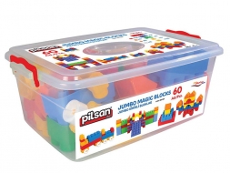 Конструктор из 60 деталей Pilsan Jumbo Magic Blocks (03-227), фото 1