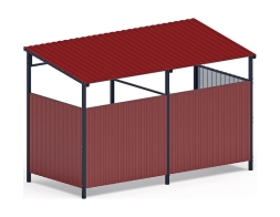 Навес контейнерной площадки для мусора (красный) (2 секции) МФ 55.02.03-04, фото 3