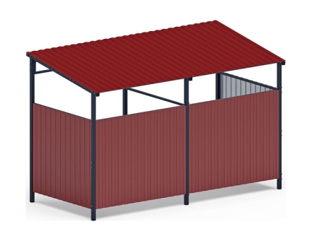 Навес контейнерной площадки для мусора (красный) (2 секции) МФ 55.02.03-04, фото 3