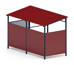 Навес контейнерной площадки для мусора (красный) (2 секции) МФ 55.02.03-04, фото 2