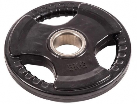Диск обрезиненный ZSO черный &quot;3 HANDLE&quot; D-51, 5 кг, фото 2