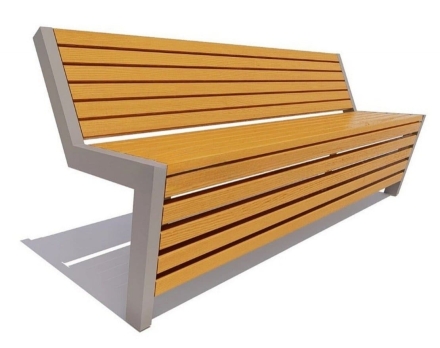 Парковая скамейка Техно, Сосна (брус 30х60) 2 м, фото 1