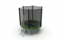 Батут с внешней сеткой и лестницей, диаметр 6ft (зеленый) EVO Jump External 6ft (Green) , фото 2