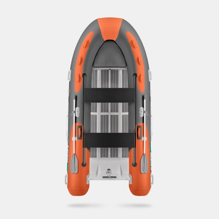 Gladiator RIB 380 AL Оранжево-темносерый моторная лодка ПВХ Жесткое дно (морской алюминий), киль, фото 3
