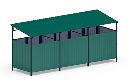 Навес контейнерной площадки для мусора (3 секции) МФ 55.02.02.3-01, фото 3