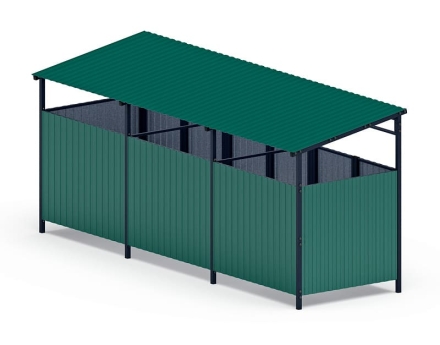 Навес контейнерной площадки для мусора (3 секции) МФ 55.02.02.3-01, фото 2
