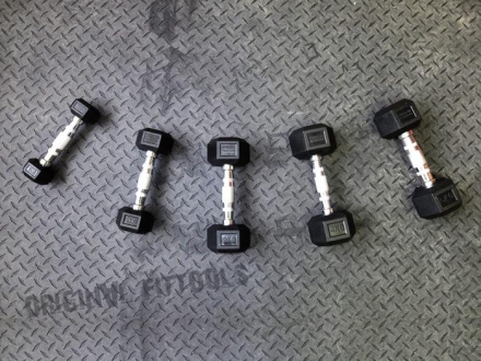 Набор гексагональных гантелей 10 пар от 1 до 10 кг, фото 3