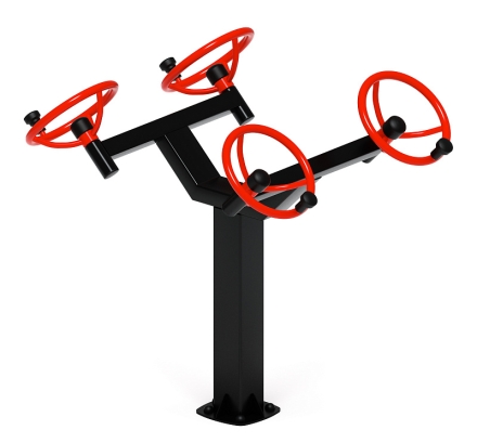 Рули (положение сидя) красный - Уличный тренажер - СТ 102-11, фото 2