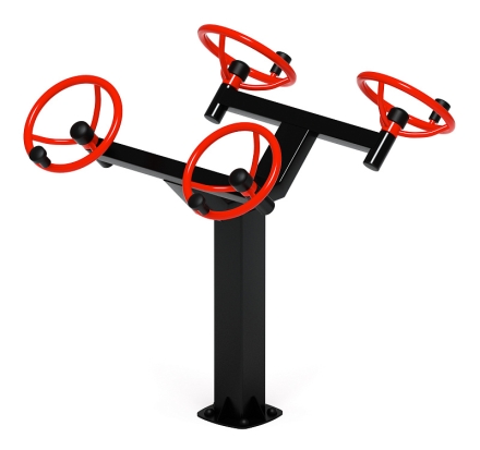 Рули (положение сидя) красный - Уличный тренажер - СТ 102-11, фото 1