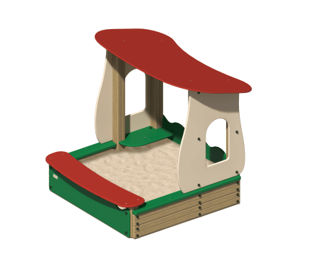 Песочница Боровичок ПС-53 с навесом для детской площадки, фото 1