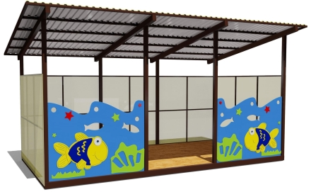 Теневой навес одинарный 3х6 м 19112 для уличной площадки, фото 1